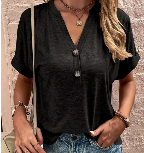 Sweet Summer Black V neck