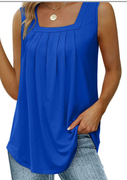 BLUE SLEEVELESS TANK TOP