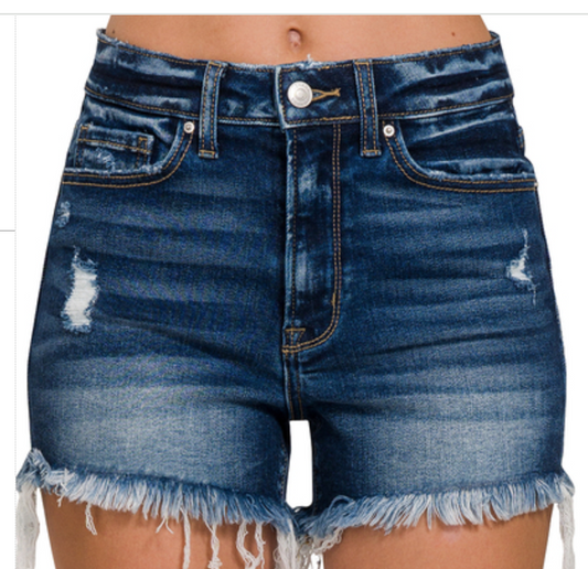 DIXIE DENIM FRAYED SHORTS
