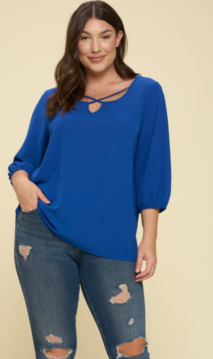 Criss Cross Blue Top