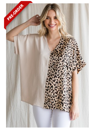 Khaki Leopard Top